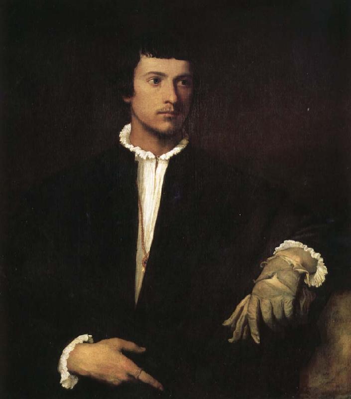 TIZIANO Vecellio Those who wear gloves oil painting image
